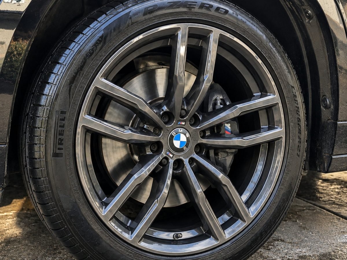 BMW alloy wheel after detailing, cleaned and polished